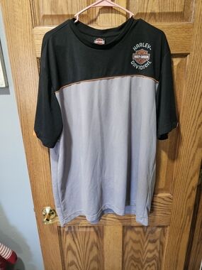 Harley-Davidson Men’s Two-Tone Black and Gray Short Sleeve Shirt